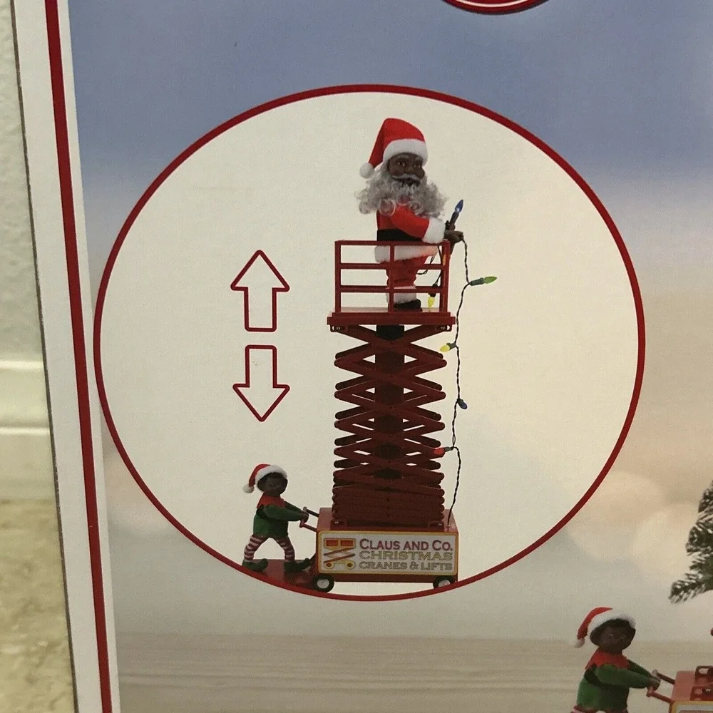 Musical Animated‎ Santa's Scissor Lift 27 In Black Santa Christmas Holiday Light